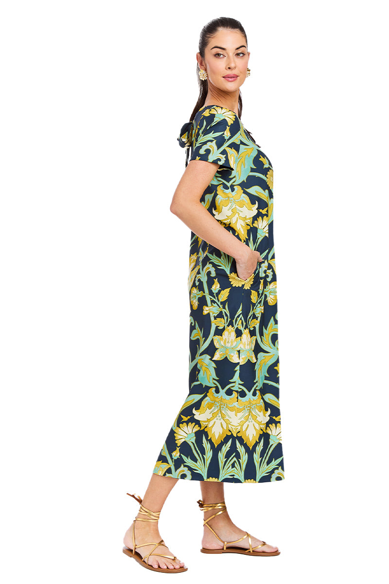 ADRIA CONVERTIBLE MIDI DRESS IN NAVY GOLD | CULT MIA | Mestiza New York ADRIA CONVERTIBLE MIDI DRESS IN NAVY GOLD | CULT MIA | Mestiza New York