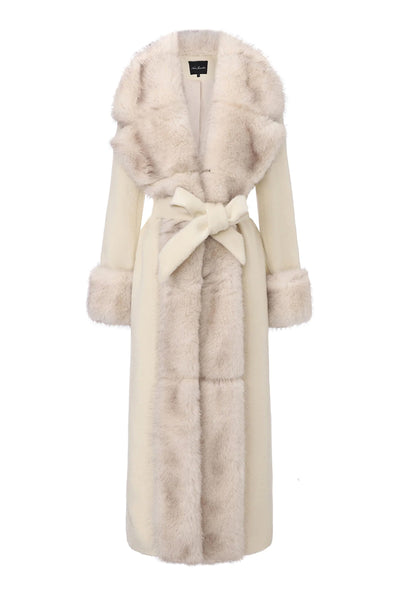 ADRIANA FAUX FUR COAT IN OFF-WHITE | CULT MIA | Nana Jacqueline