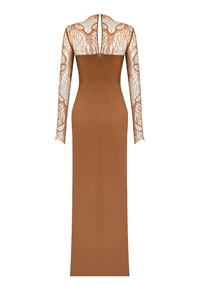Gigii's Khofi Maxi Dress shown in a flowing fabric, featuring elegant design and vibrant color, perfect for stylish summer wear.