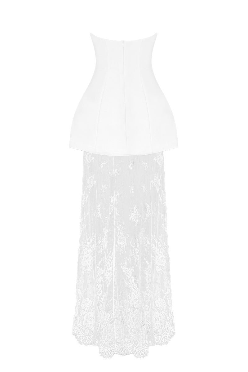 Elegant CYREN gown by Gigii's featuring flowing fabric and intricate design, perfect for formal occasions.