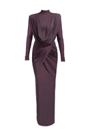 Deme By Gabriella Aisha purple maxi dress with flowing fabric and elegant design, perfect for formal or casual occasions.