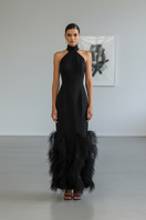 Nana Gotti Alara black gown featuring elegant fabric and stylish design, perfect for formal occasions.
