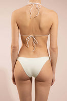 Alicia Swim Linda bikini bottom in sandy beige color, showcasing a stylish and comfortable swimwear design for women.