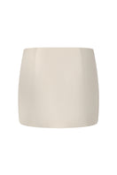 Nana Jacqueline Alina champagne mini skirt with a straight fit, shown from the back on a model.