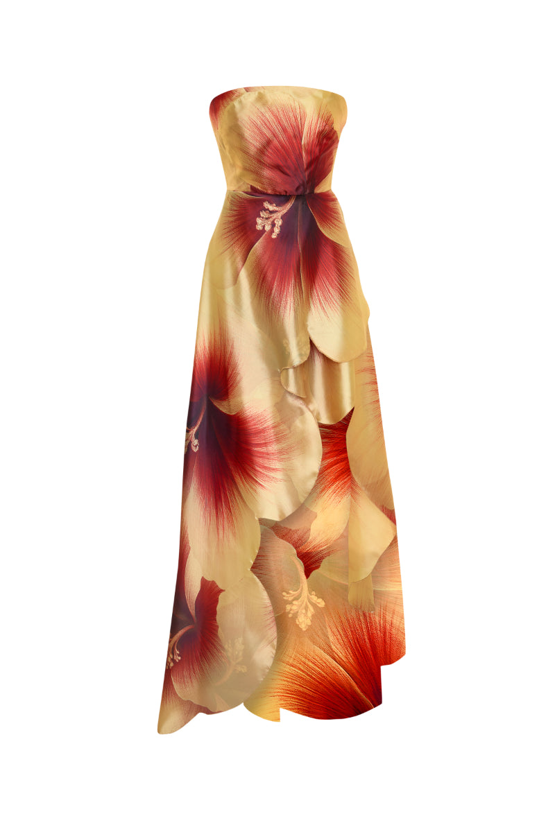 Nana Gotti Alinda midi dress featuring a stylish, flowy design with a fitted waist and elegant neckline.
