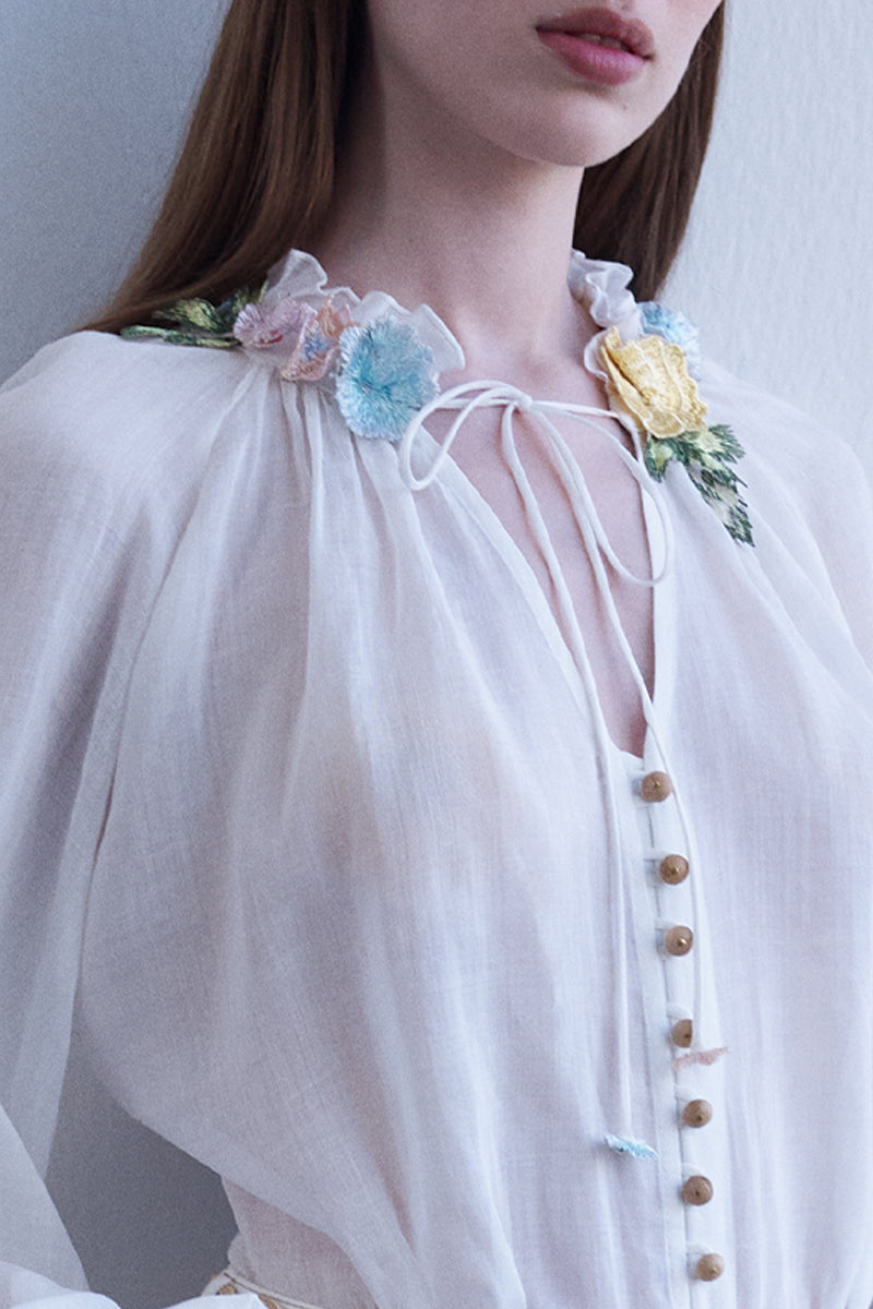 AISA Aline shirt displayed flat, showcasing its stylish design and fabric texture, ideal for casual or office wear.