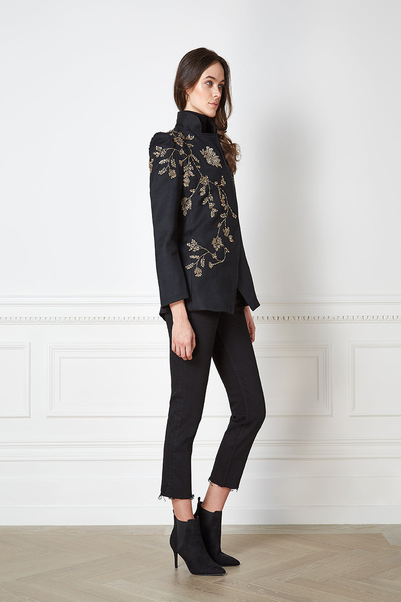 Nadya Shah Allegra Rose jacket featuring a floral design, lightweight fabric, and stylish fit, ideal for casual wear.