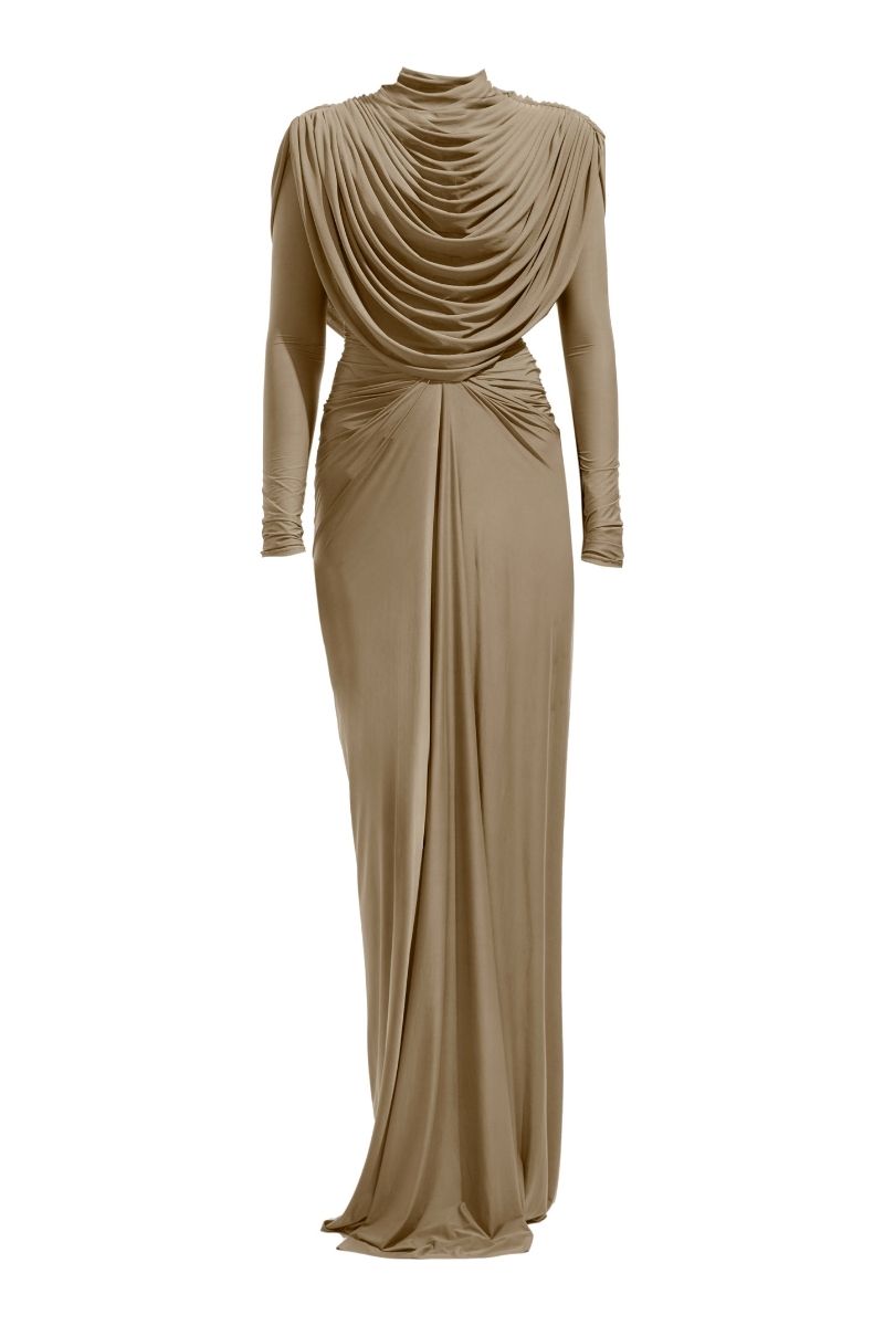 ALMA FRENCH GRAY MAXI DRESS - CULT MIA