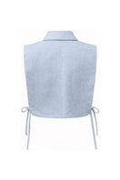 Light blue ALMAR BIB top from ANA + MARIA with ghost graphic, casual and stylish for everyday wear.