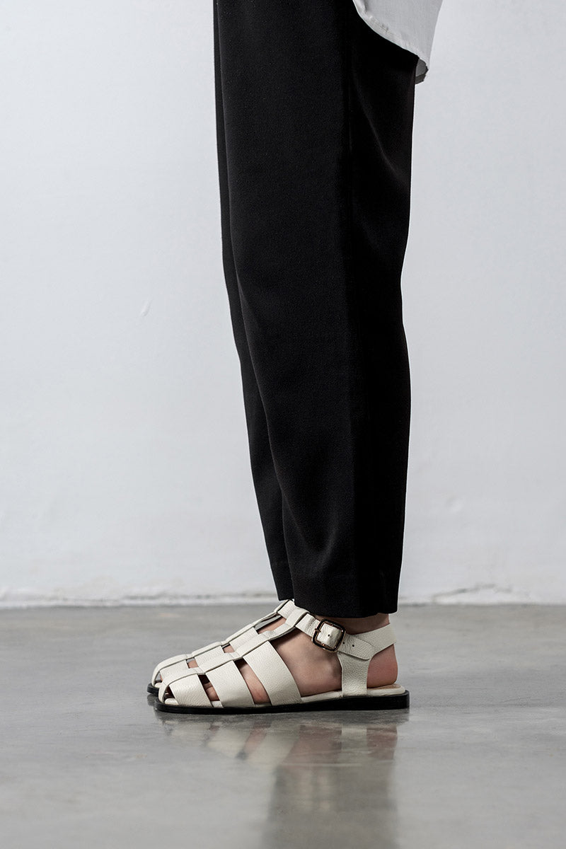 Off-white ALTA Cecilia sandals with open toe and ankle strap, stylish summer footwear on a neutral background.