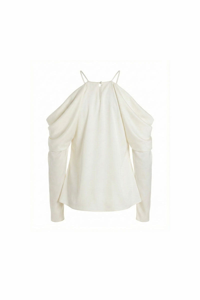 Off-white Altagracia Top by Maylé Vásquez, featuring a stylish, lightweight design with a relaxed fit and elegant neckline.
