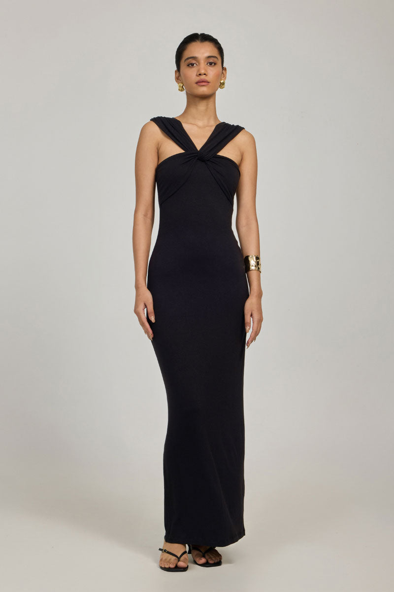 Elegant Summer Away Althea maxi dress with flowing fabric and floral pattern, perfect for warm weather occasions.