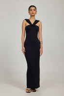 Light blue Althea maxi dress by Summer Away featuring flowing fabric and a relaxed fit, perfect for summer occasions.