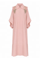 Pink Alya gown by Nihan Peker featuring elegant fabric and detailed design, perfect for formal occasions.