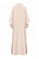 Nihan Peker Alya gown in vanilla color, elegant dress with flowing fabric and intricate details, perfect for formal occasions.