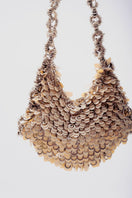 Beige Alya off-white shoulder bag with sequin embellishments by Millanne Tale, featuring a stylish and elegant design.