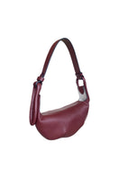 ISIDORA MALVA Amalfi Mini shoulder bag in burgundy leather with sleek design and compact size.