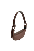 ISIDORA MALVA Amalfi Mini shoulder bag in rich chocolate leather, featuring a compact design and elegant style.