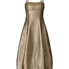 Rebecca Taylor Amelia Tulip midi dress in gold, featuring elegant floral design and flowy fabric, perfect for stylish occasions.