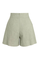 ANA + MARIA Amelie shorts in Aloe Wash, showing soft pastel-colored shorts with a relaxed fit and subtle wash details.