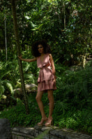 ANA + MARIA Amelie shorts in dark salmon, showcasing stylish casual shorts with a vibrant color and relaxed fit.