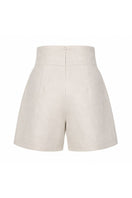 ANA + MARIA Amelie Shorts in Sand, dark salmon color, displayed on a ghost mannequin, showcasing casual summer shorts design.