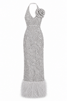 Monika Dimova Amina sparkling gown with intricate embellishments, elegant design, and a flowing silhouette for formal occasions
