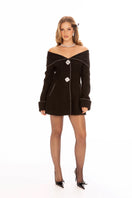 Black Armor jacket by Nana Jacqueline, featuring a stylish, structured design perfect for a modern jacket look.