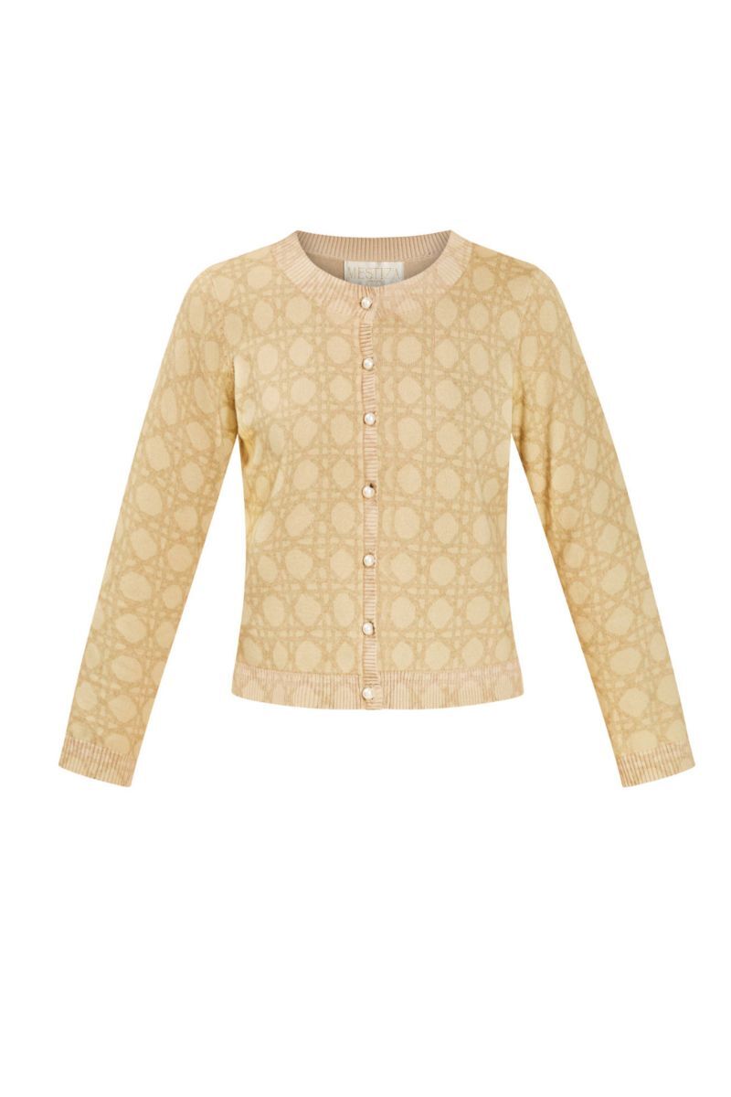 Mestiza New York Andie cardigan in soft knit fabric, featuring a relaxed fit with long sleeves and button front detail.