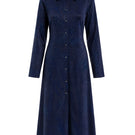 Navy Andre maxi dress by Maccapani featuring a flowing silhouette and elegant design, perfect for casual or formal occasions.