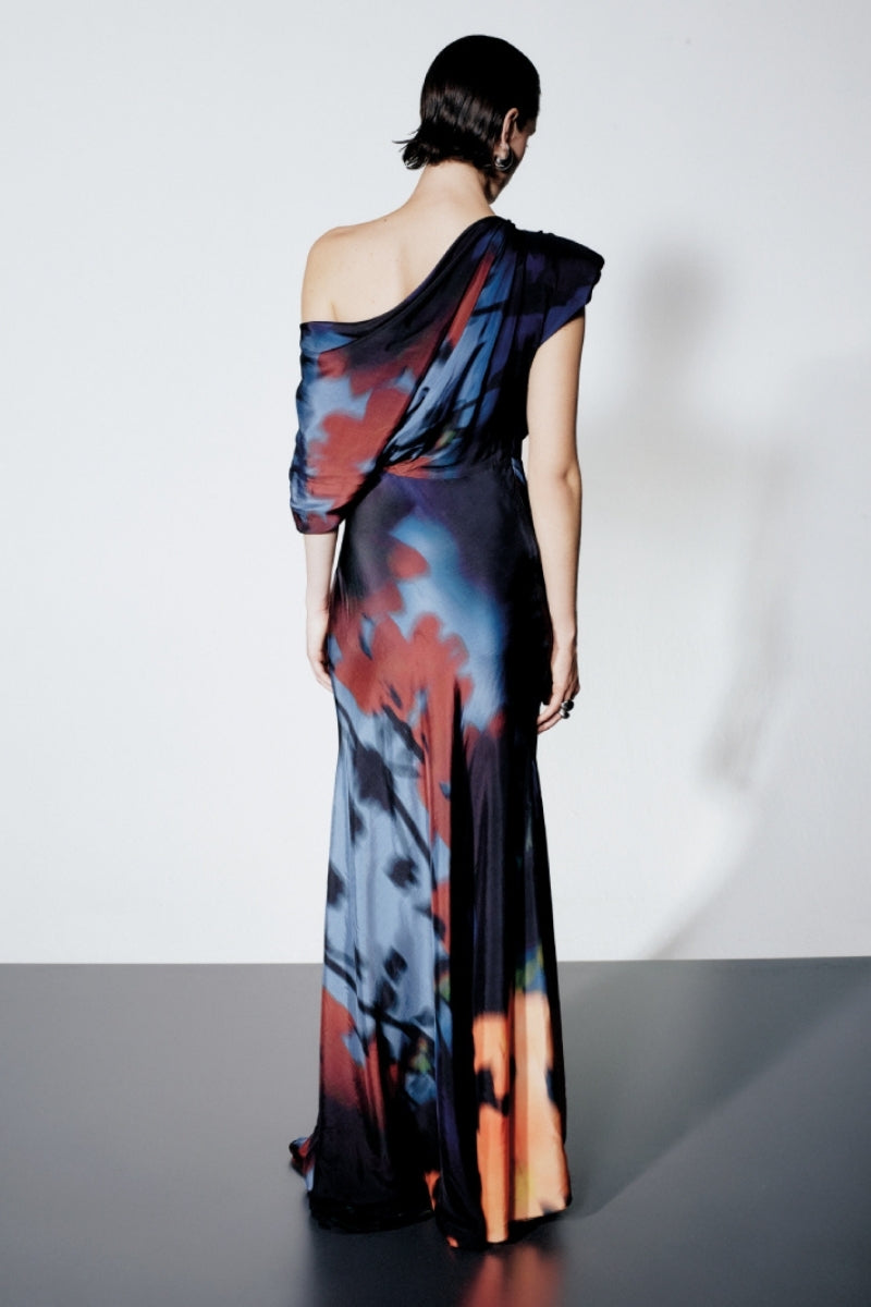 ANGELINA NAVY MAXI DRESS IN AMBER SKY - CULT MIA