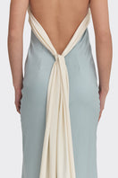Stolen Stores Angeline maxi dress in dusty blue, flowing sleeveless design with a round neckline and relaxed fit.