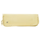 Double A Annabelle clutch leather bag in washed butter yellow, stylish accessory with a soft, textured finish.