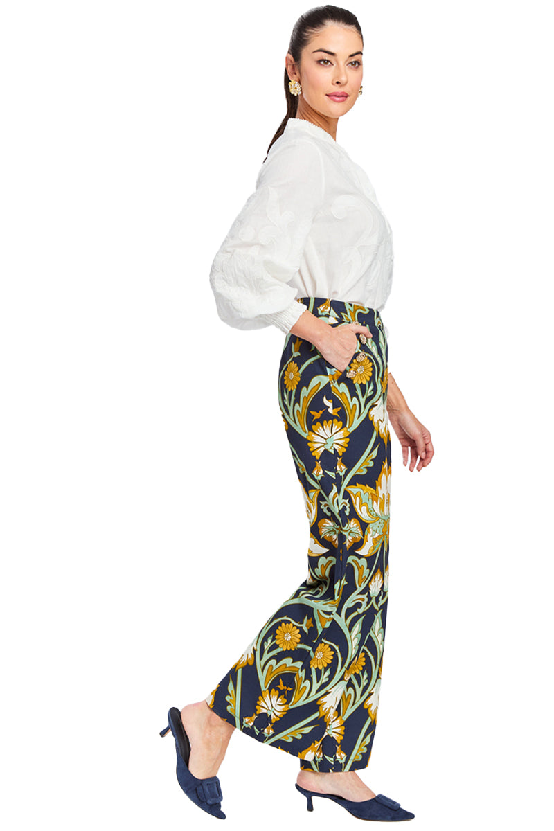 ANTONELLA PANTS IN NAVY GOLD - CULT MIA