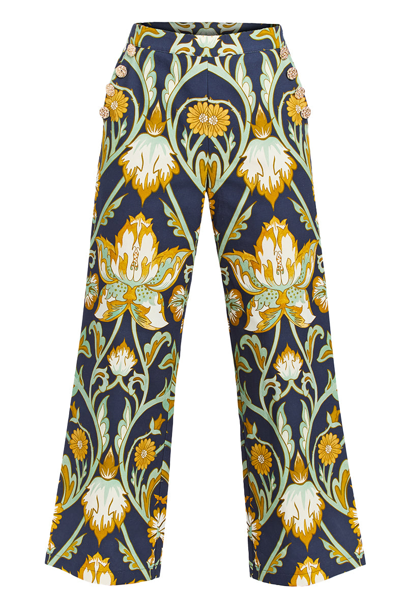 ANTONELLA PANTS IN NAVY GOLD - CULT MIA
