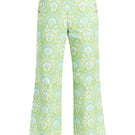 Mestiza New York Antonella pants in Trellis Verte fabric with a stylish, tailored fit and vibrant green floral pattern.