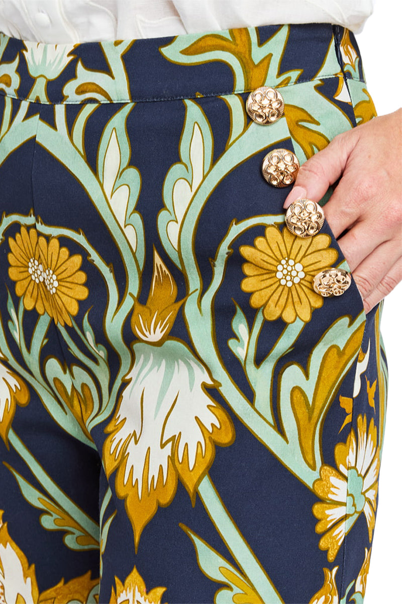 ANTONELLA PANTS IN NAVY GOLD - CULT MIA