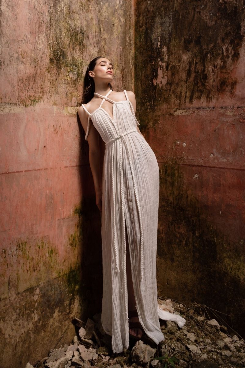 APHRODITE MAXI DRESS IN NUDE - CULT MIA