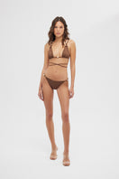 Maliluha Apricate bikini set in brown, featuring a stylish two-piece swimsuit with adjustable straps and a comfortable fit.