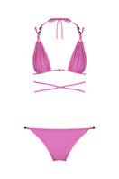 Maliluha Apricate bikini set in purple featuring a stylish two-piece swimsuit with adjustable straps and vibrant color.