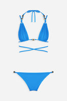 Blue Apricate bikini set by Maliluha featuring a stylish two-piece swimsuit with adjustable straps and a modern design.