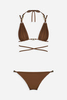 Maliluha Apricate bikini set in brown, featuring a stylish two-piece design with adjustable straps and comfortable fit.