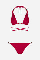 Maliluha Apricate bikini set in burgundy, featuring a stylish two-piece swimsuit with adjustable straps and a flattering fit.