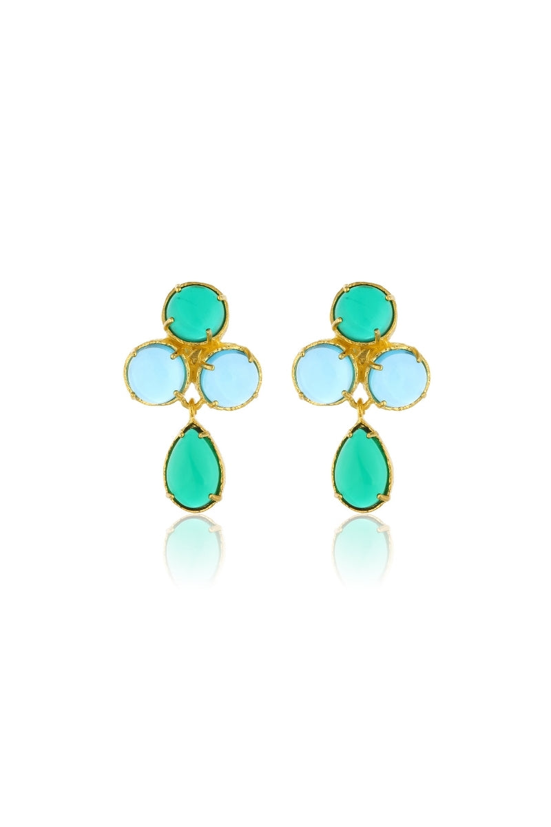 AQUA EARRINGS IN BLUE AND GREEN - CULT MIA