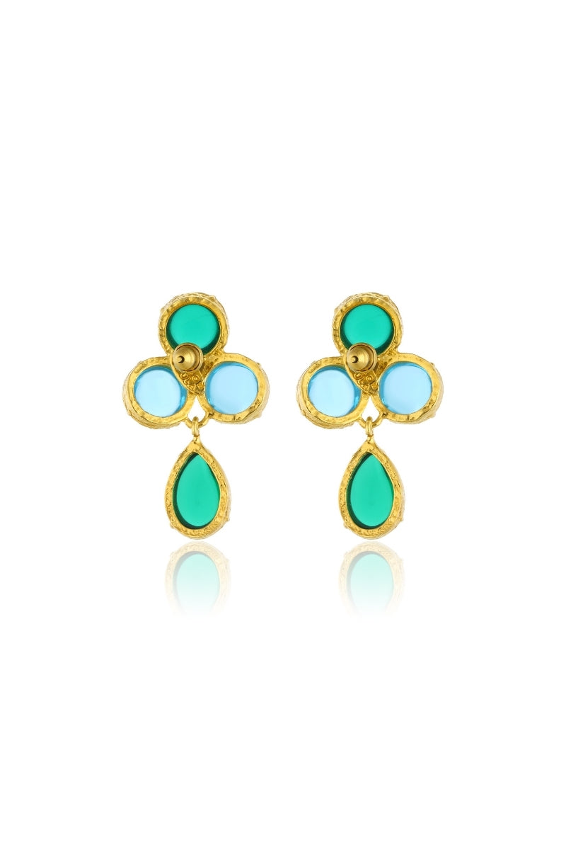 AQUA EARRINGS IN BLUE AND GREEN - CULT MIA