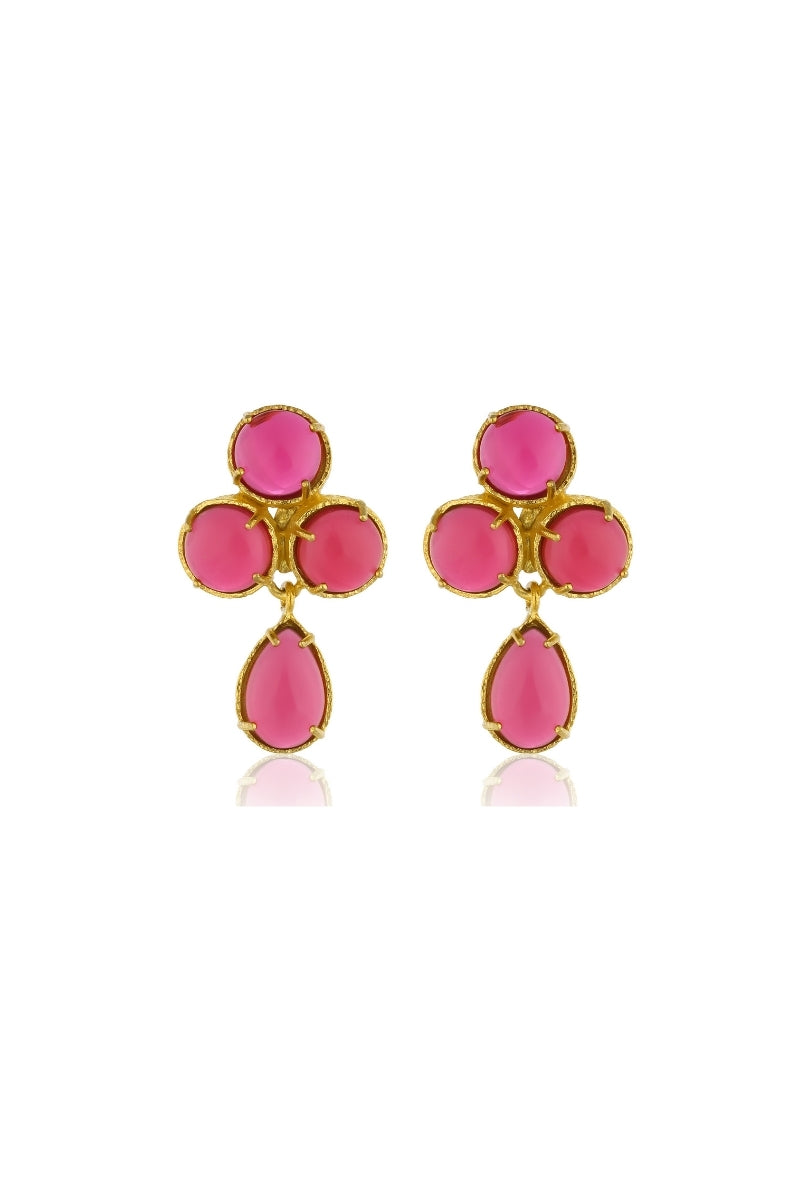AQUA EARRINGS IN RUBY PINK - CULT MIA