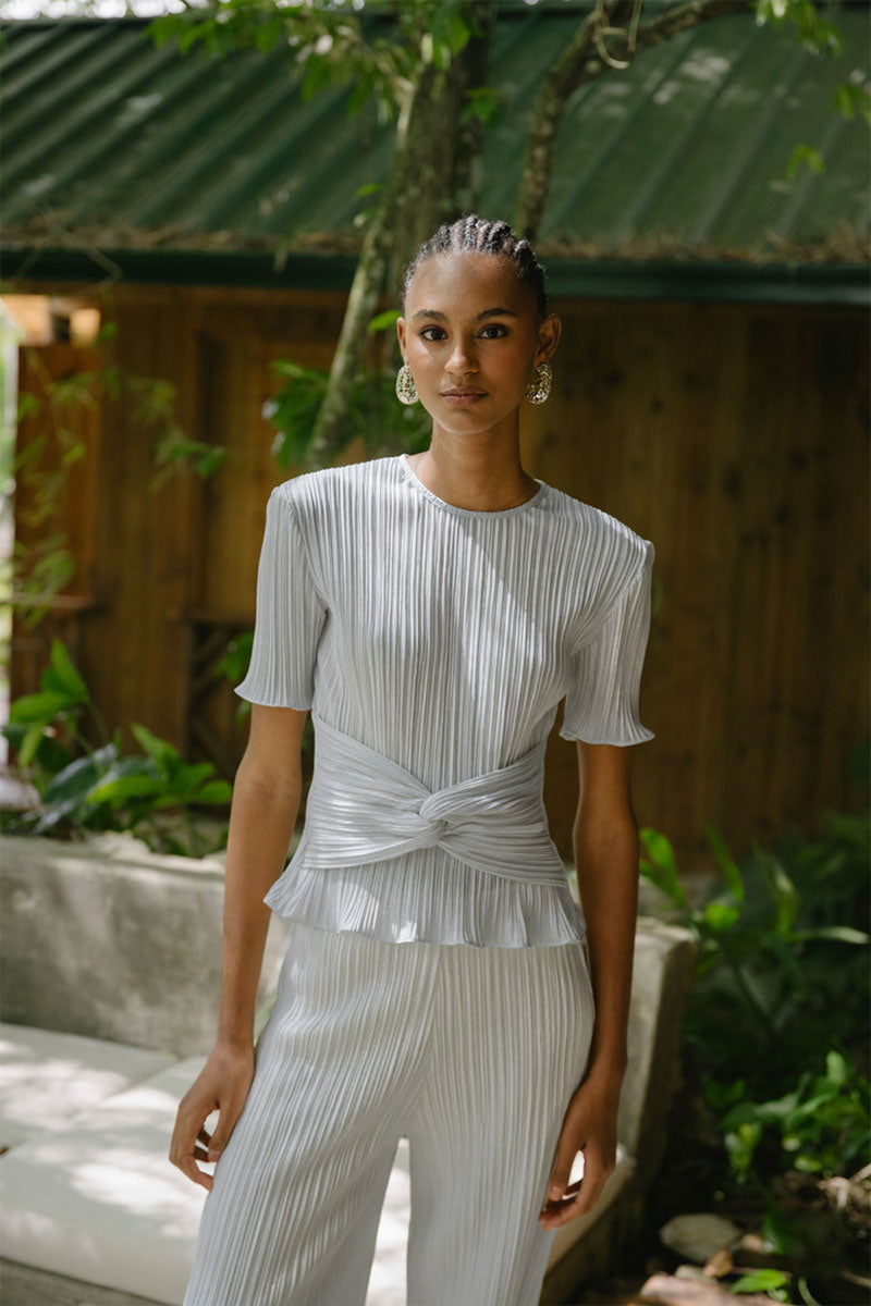 ARENA T-SHIRT TOP IN SILVER LINING OMBRE - CULT MIA