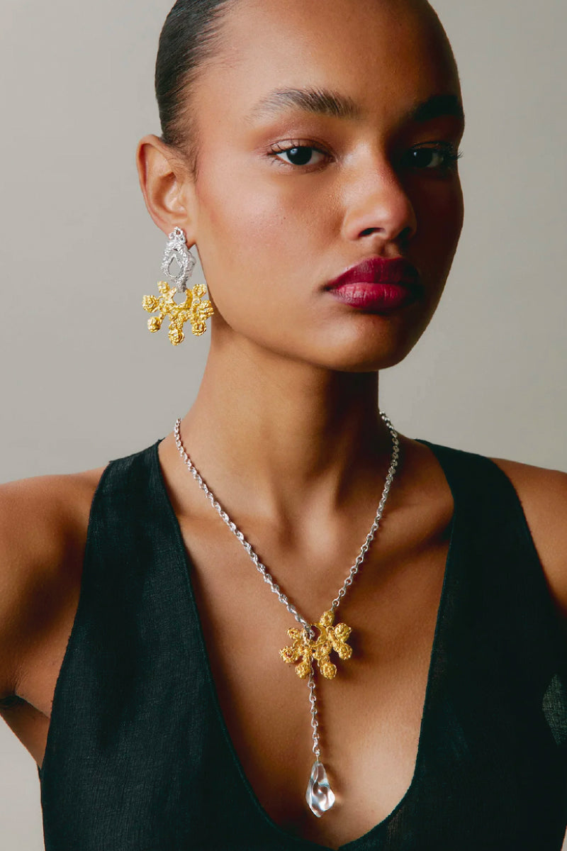 ARROYO GOLD AND SILVER EARRING - CULT MIA