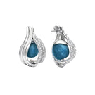 Silver and blue interchangeable loop hoop earrings by Jude Benhalim, featuring stylish, versatile jewelry with modern design.
