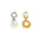 Jude Benhalim interchangeable bloom earrings with colorful floral design and gold-tone accents.